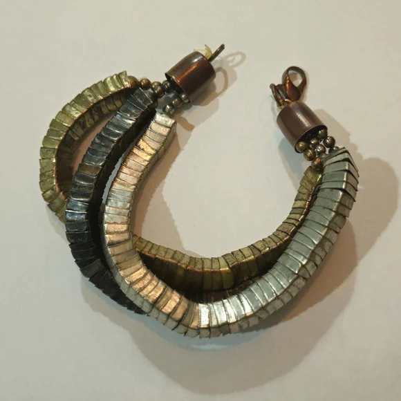 NEW Zara Metallic Coil Bracelet Silver Gold Black Avant Garde Bohemian Retro - Picture 3 of 7